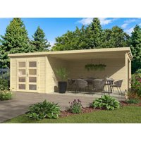 26 % Discount! Pultdach Holzhütten Modell Ella 28-A mit Anbau 18m² Unkategorisiert online kaufen