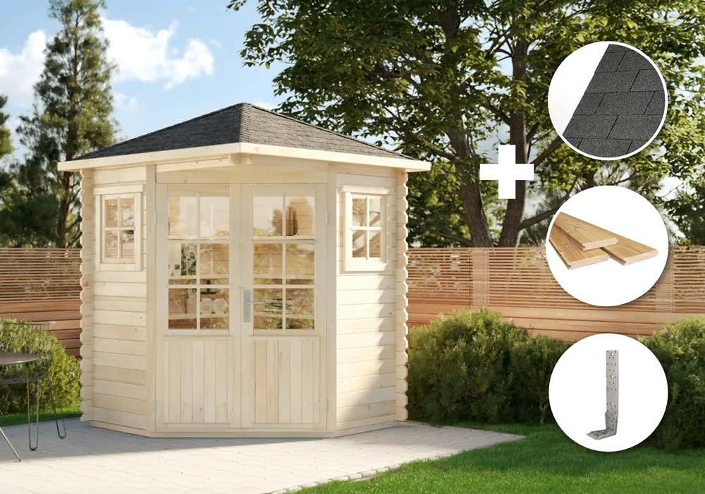 ECO Set - 5-Eck Gartenhaus Sunny A | 2x2m | Rabatt:16% Unkategorisiert online kaufen