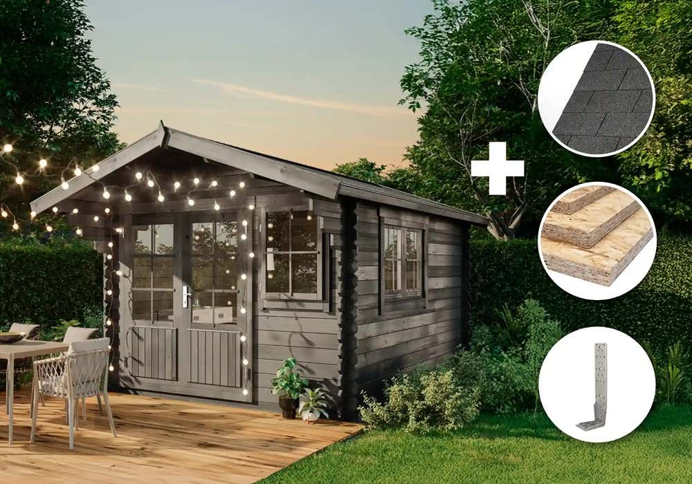 ECO Set - Gartenhaus Gabriel 300 x 400 cm - grau | 4x3m Unkategorisiert online kaufen ECO Set - Gartenhaus Gabriel 300 x 400 cm - grau | 4x3m Unkategorisiert online kaufen