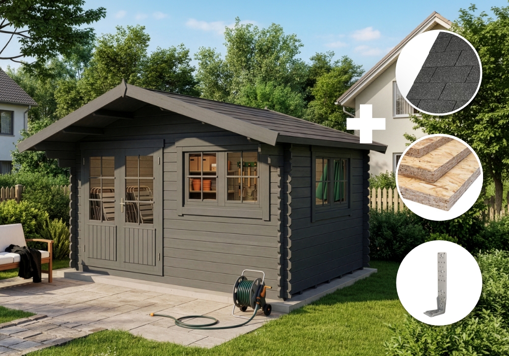 ECO Set - Gartenhaus Gabriel 400 x 300 cm - grau | 4x3m Unkategorisiert online kaufen ECO Set - Gartenhaus Gabriel 400 x 300 cm - grau | 4x3m Unkategorisiert online kaufen