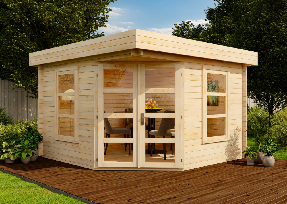 Flachdach Gartenhaus Modell Oregon-40 | 4x4m | Rabatt:26% Unkategorisiert online kaufen