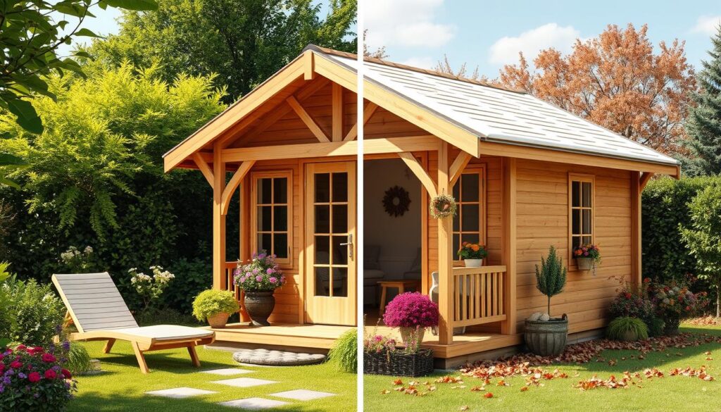 Holzhütte 3x3 Jahreszeiten Nutzung