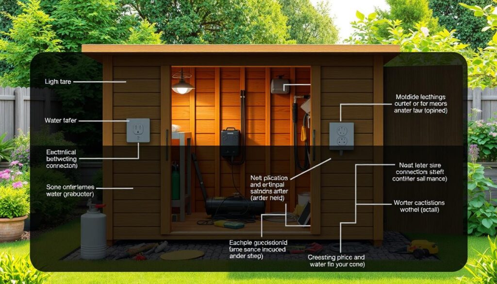 Kostenübersicht Gartenhaus Strom- und Wasseranschluss
