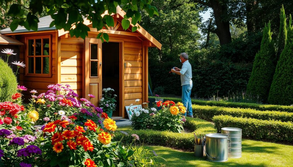 Pflege von Holz-Gartenhaus