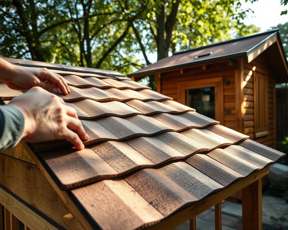 DIY Dacheindeckung Gartenhaus