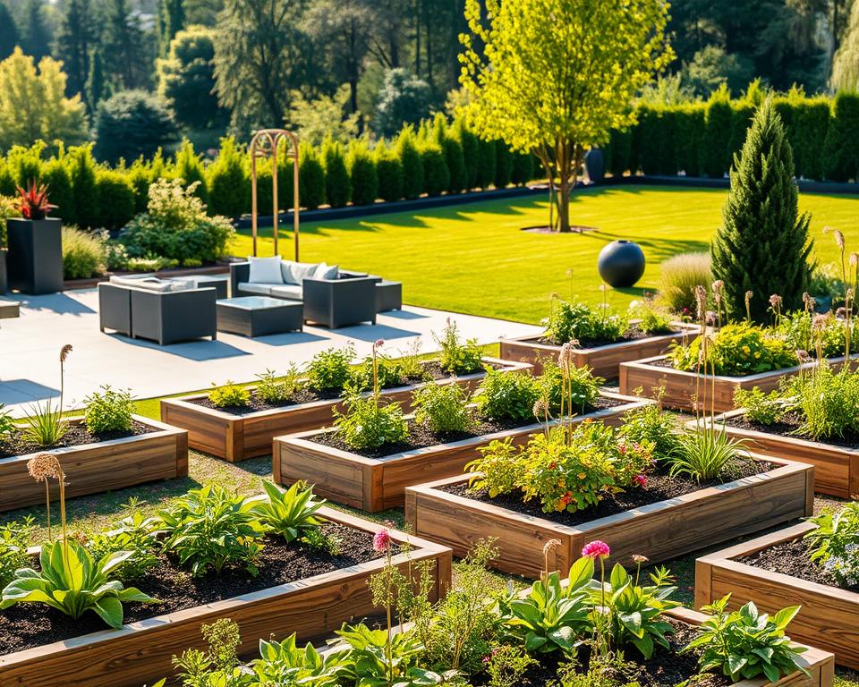 Gestaltung von Gartenbeeten und Terrassen