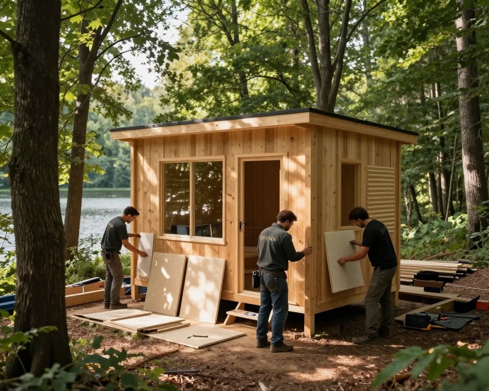 Installation Abhörschutz-Holzhütte